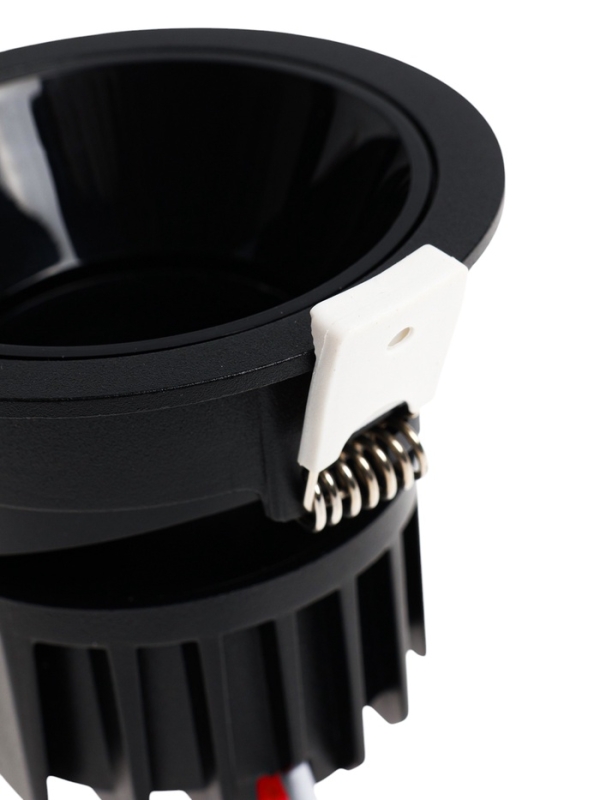 Светильник светодиодный встраиваемый, поворотный, 6Вт, 6500К, с драйвером, D75, черный