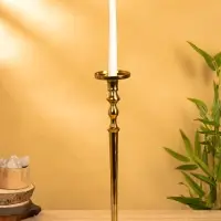 Подсвечник "Пьедестал" 11х11х42,5 см, алюминий, цв. Золото