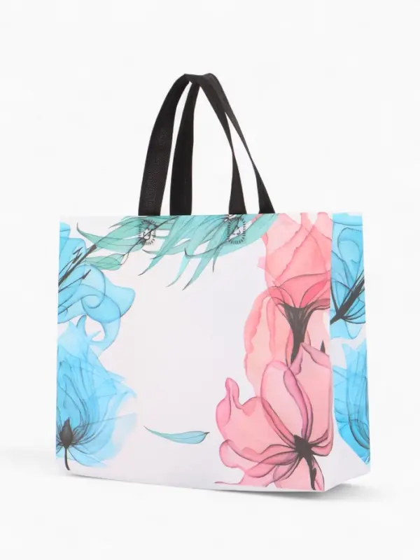 Сумка для покупок Цветы, 32*10*26. отд без молнии, серый