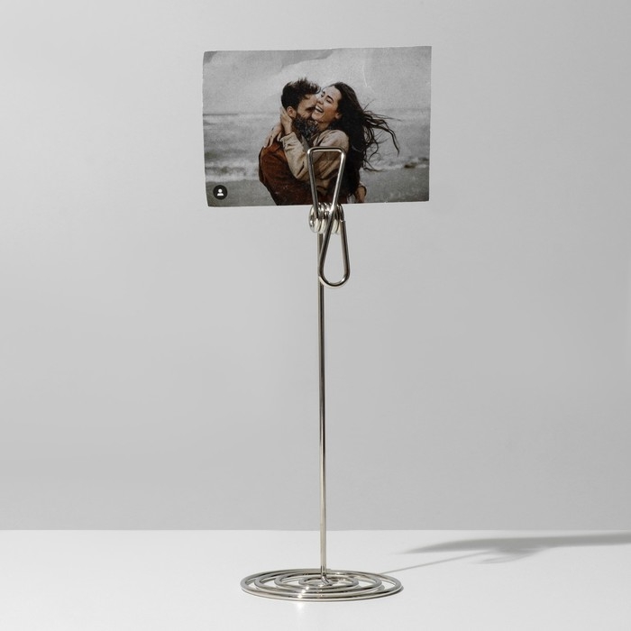 Ценникодержатель с зажимом &laquo;Прищепка&raquo;, 5,5&times;5,5&times;15 см, цвет серебро