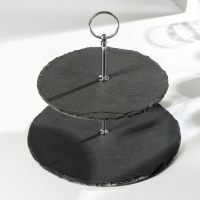 Блюдо из сланца Magistro Valley, 2-ярусное, d=25/20&times;24 см