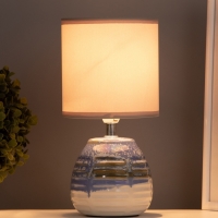 Лампа настольная "Рэндзи" 1х40Вт Е14 синий/белый 13х13х25см