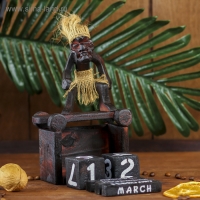 Сувенир &laquo;Абориген-календарь&raquo;, 18&times;11&times;8 см, дерево