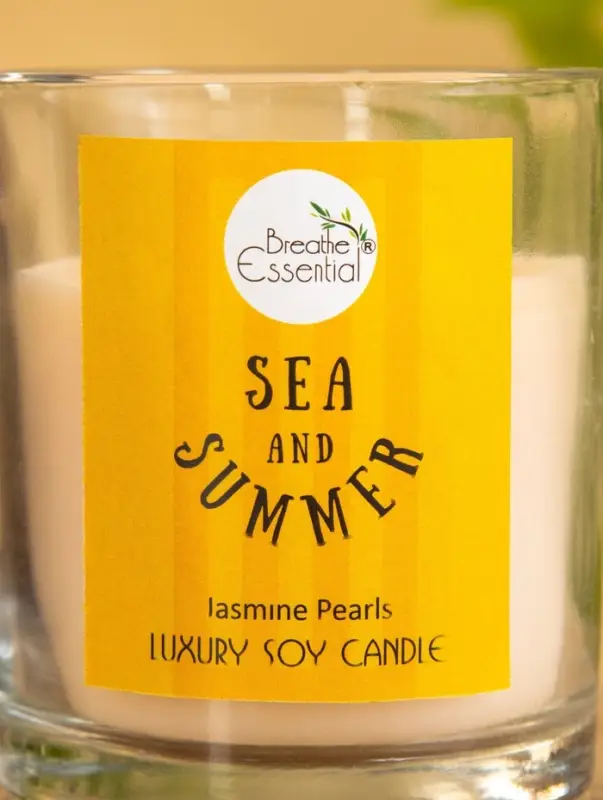 Свечас кристаллом внутри  Sea and Summer "Jasmine Pearls" жасмин, 120 гр