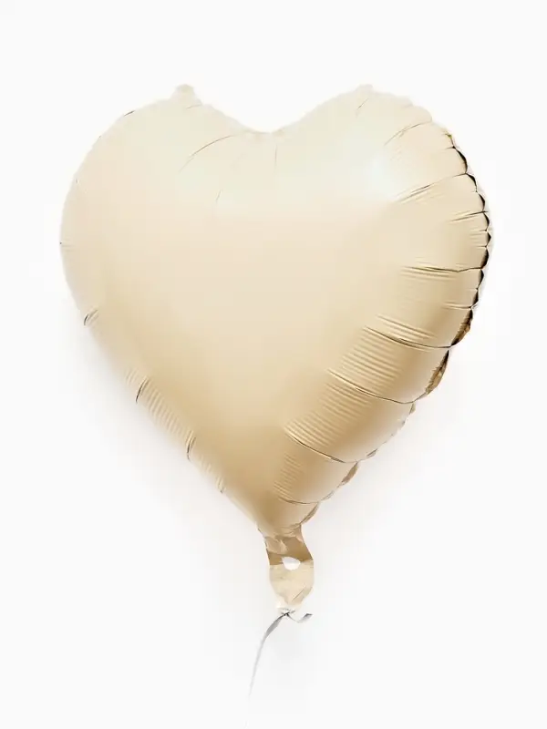 Воздушные шары фольгированные 17" "Сердце" цвет кремовый сатин, набор 5 штук
