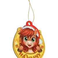 Подвеска новогодняя деревянная "Лошадка "