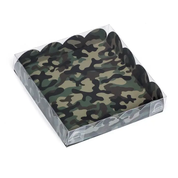 Коробка для печенья, &laquo;Зеленый камуфляж&raquo; 15&times;15&times;3