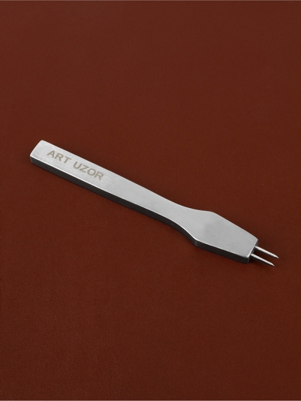 Набор строчных игольчатых пробойников для кожи (3шт цена за наб) шаг 4мм серебряный АУ