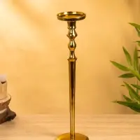 Подсвечник "Пьедестал" 11х11х42,5 см, алюминий, цв. Золото