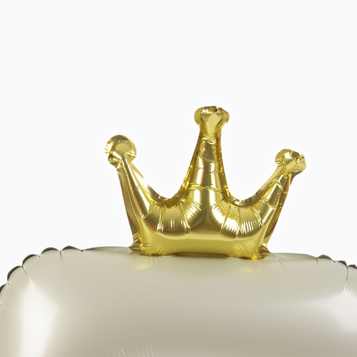 Шар фольгированный 42" &laquo;Цифра 5 с короной&raquo; на подставке, цвет взбитые сливки