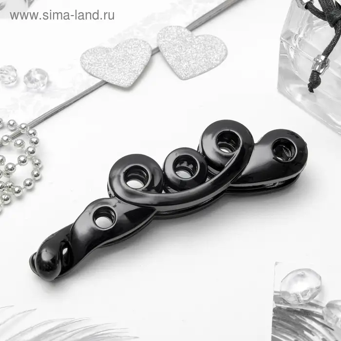 Банан для волос &laquo;Классика&raquo;, завитки, 10.5 см, чёрный