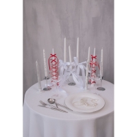 Набор Свечей витых, 2,2х 30 см, 4 штук, перламутровый металлик