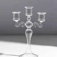 Подсвечник стекло "Версаль" прозрачный d=2.2 см 14х4х21,5 см