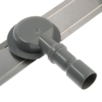 Трап ZEIN engr, c флaнцeм свободного вращ 360&deg;, 7*60 см, d=40/50 мм, нерж сталь, сатин