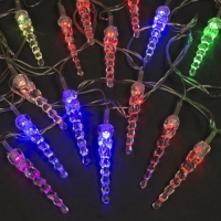 Гирлянда &laquo;Нить&raquo; 5 м с насадками &laquo;Сосульки тающие&raquo;, IP20, прозрачная нить, 20 LED, свечение мульти (RG/RB), мигание, 220 В