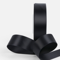 Лента атласная двухсторонняя №0030 25мм*25&plusmn;1м чёрный TR