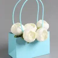 Сумка для цветов влагостойкая, тиффани, 22x10.5x13.5 см