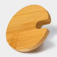 Крышка для ёмкостей Доляна, d=5.5 см, с ручкой, бамбук