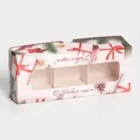 Коробка под 3 конфеты, &laquo;Новогодние подарки&raquo;, 13&times;5&times;3.3 см