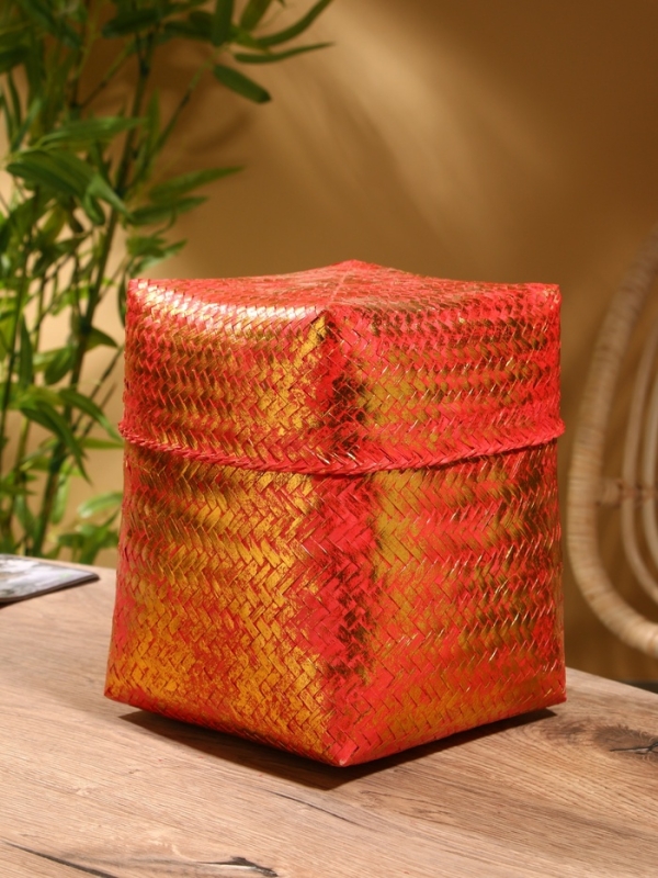 Корзинка плетеная "Голден" 20х20х26 см, розовый