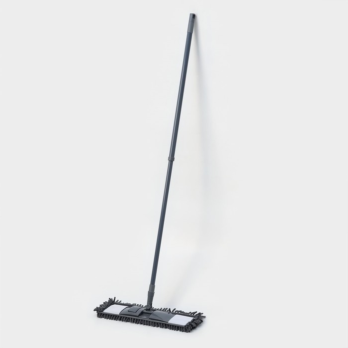 Швабра для мытья пола плоская Доляна, насадка микрофибра букли 42&times;12 см, телескопическая ручка 70(120) см