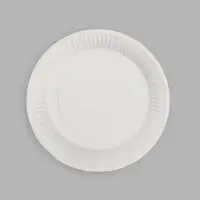 Тарелка одноразовая бумажная однотонная, красная, 18 см