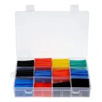 Термоусаживаемая трубка, 1/1.5/2/2.5/3/3.5/4/5/6/7/10/13 мм, набор 750 штук, в кейсе