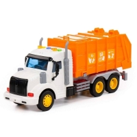 Автомобиль коммунальный &laquo;Профи&raquo; оранжевый, инерционный, со светом и звуком