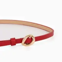 Ремень жен 01-01-01-07, Июнь2514, 1*0,3*110 см, без винта, пряж золото, затяж, красный