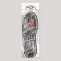 Стельки для обуви, утеплённые, двухслойные, фольгированные, окантовка, р-р RU 35 (р-р Пр-ля 37), 23.5 см, пара, серые