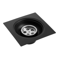 Трап ZEIN engr, 100х100 мм, вертикальный, с трубой, внеш/внут d=40/37 мм, нерж сталь, черный