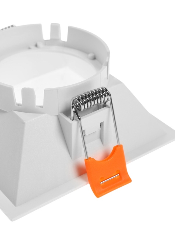 Светильник встраиваемый под лампу MR16, квадрат, пластик, белый