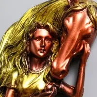 Панно "Девушка с лошадью" 20,5х13,5х4,5 см