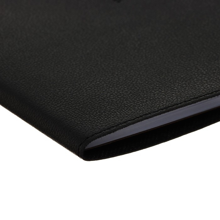 Дневник универсальный для 1-11 класса Black, мягкая обложка, искусственная кожа, термо тиснение, ляссе, 80 г/м2