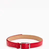 Ремень жен 05-01-02-01, Июнь2505, 3*0,3*110 см, без винта, пряж мат металл, 1 прокол, красн   109031