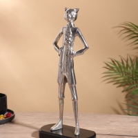 Сувенир "Кот в сапогах" 9х17,5х39 см, алюминий, сталь. дерево