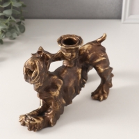 Подсвечник полистоун на 1 свечу "Шарж. Терьер" под бронзу 20х10х14,5 см