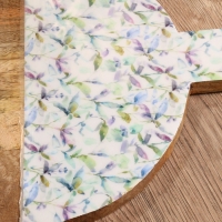 Доска разделочная круглая "Оттенки сирени" дерево манго 36х28 см