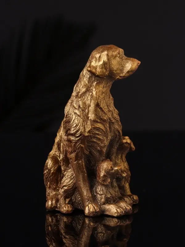 Фигура "Лабрадор с щенками", 10х7 см, бронза