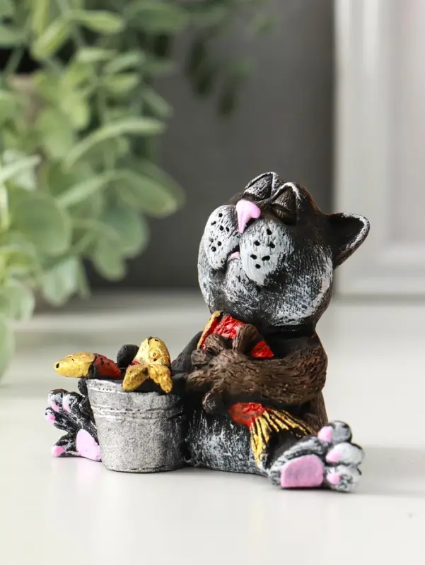 Фигура "Кот на рыбалке" 10 см