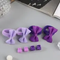 Набор для волос &laquo;Фиалка&raquo;: 4 краба, 4 резинки, бантик, розово-фиолетовый