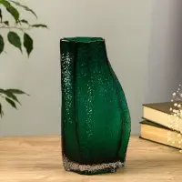Ваза стекло настольная "Дженис" 25х12х8 см, зелёный