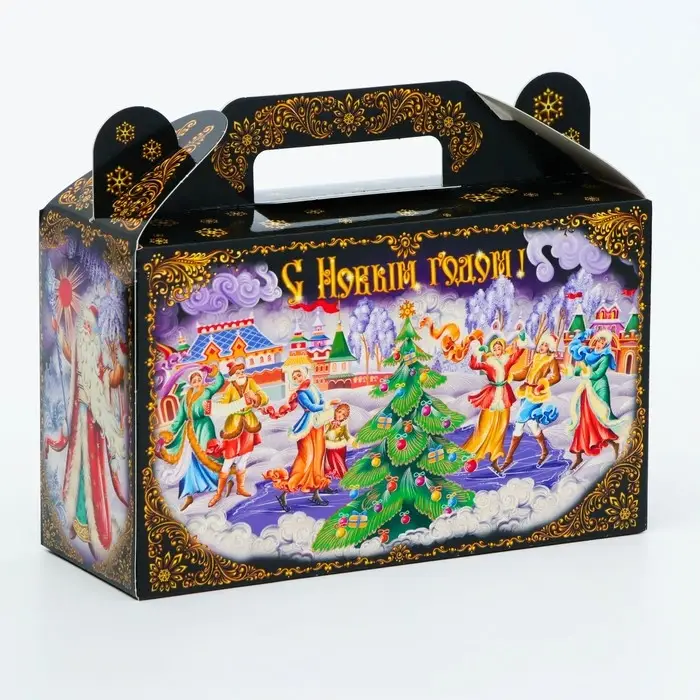 Подарочная коробка Новогодняя Подарочек малый &laquo;Зимние забавы&raquo; 17.5&times;7&times;10.5 см
