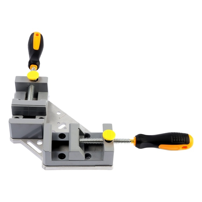 Струбцина угловая усиленная ТУНДРА, металлическая, два зажима 90 и 180&deg;, 2К рукоятка, 70 мм   107021