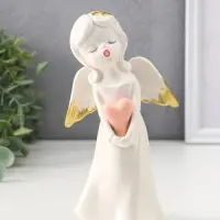 Сувенир керамика "Ангел поющий с сердцем" 10,5х6,5х18 см