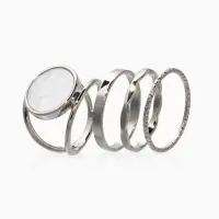 Набор колец 3 шт "Новый стиль" линии, размер МИКС, цвет белый в серебре