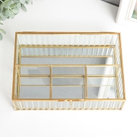 Шкатулка-органайзер  стекло для мелочей "Волны" 6х16,5х23 см