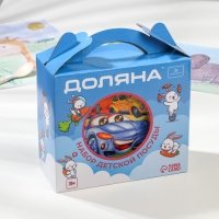 Набор детской посуды из керамики Доляна &laquo;Гонки&raquo;, 3 предмета: кружка 230 мл, миска 400 мл, тарелка d=18 см