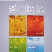 Тетрадь 48 листов в клетку Calligrata &laquo;Графика&raquo;, обложка мелованная бумага, серые листы, МИКС