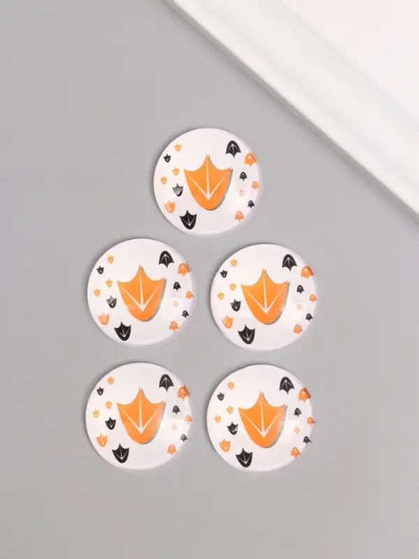 Кабошон стекло для творчества "Круг. Следы утки" 3х3 см